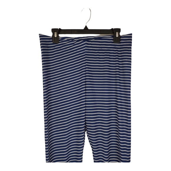 Mud Pie Womens Sz Large Navy Blue & White Stripe Leggings - Picture 6 of 9